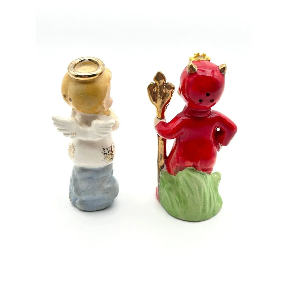 Vintage Angel and Devil Salt and Pepper Shakers Artmark Japan 1950s Kitsch